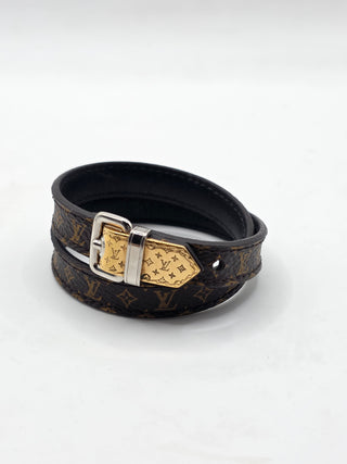 Louis Vuitton Brown 'Fasten Your LV' Monogram Wrap Bracelet