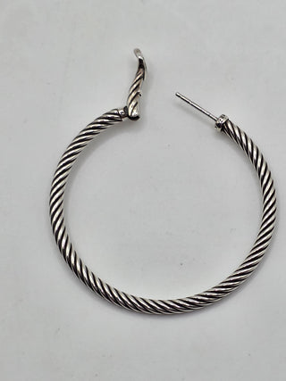 David Yurman Sterling Silver Cable Hoop Earrings