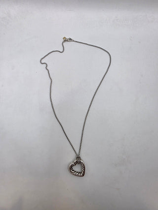 David Yurman Two-Tone Cable Heart Pendant Necklace