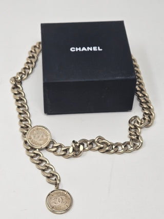 Chanel Gold-tone Interlocking CC Charm Chain link Belt M sz