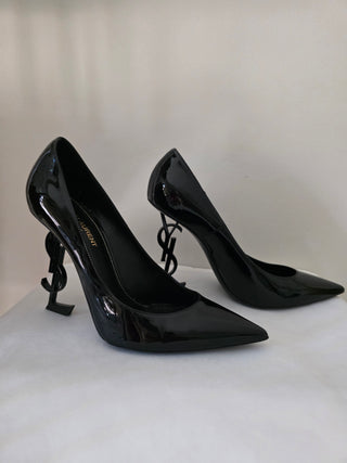 Saint Laurent Black Patent Leather Opyum YSL Pumps 39.5 sz