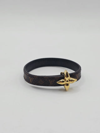 Louis Vuitton Brown LV Monogram Leather Mini Flowergram Bracelet