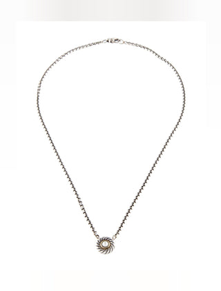 David Yurman Sterling Silver Pearl Cookie Pendant Necklace
