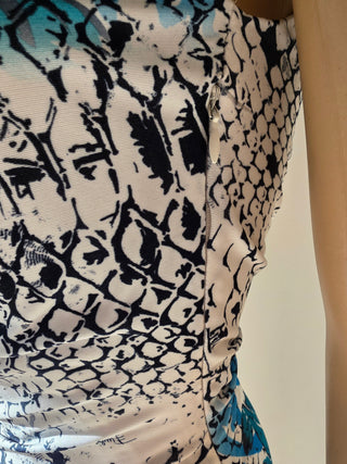 Emilio Pucci Blue Multicolor Signature Print Summer Dress 8 US sz