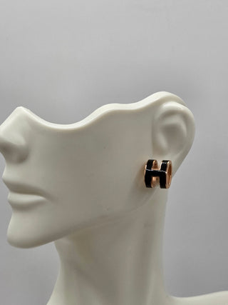 Hermès Gold-tone Pop H Stud Earrings