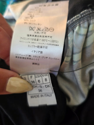 Emilio Pucci Black Green multicolor lace sexy dress 6 sz