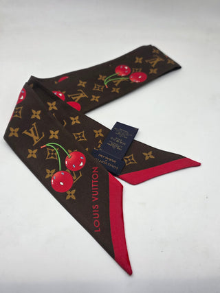Louis Vuitton Brown LV X TM Silk Monogram Cerises Bandeau