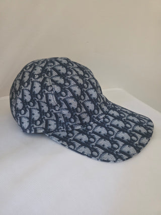 Christian Dior Blue Oblique Diorissimo Logo Baseball Cap S sz