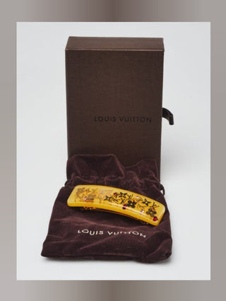 Louis Vuitton Gold-tone Yellow Resin Monogram Inclusion Hair Clip