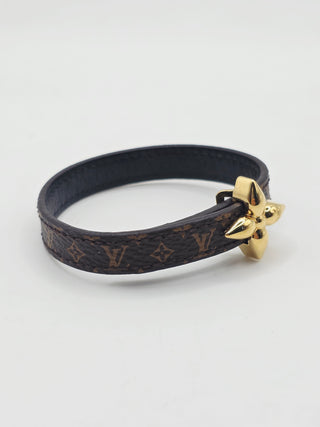 Louis Vuitton Brown LV Monogram Leather Mini Flowergram Bracelet