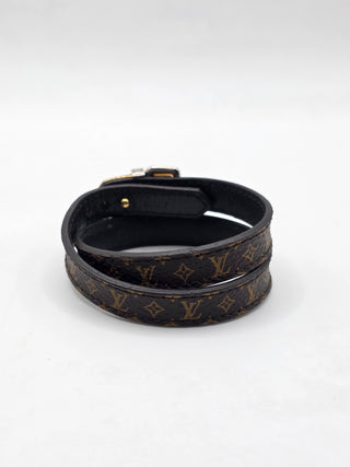 Louis Vuitton Brown 'Fasten Your LV' Monogram Wrap Bracelet