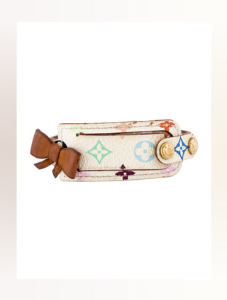 Louis Vuitton White LV Monogram Address ID Wrap Bracelet