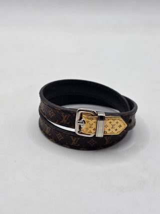 Louis Vuitton Brown 'Fasten Your LV' Monogram Wrap Bracelet