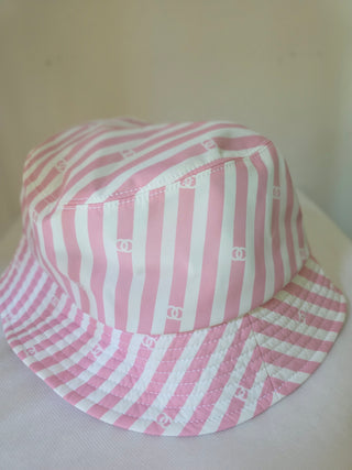 Chanel Pink Interlocking CC Logo Printed bucket hat M sz