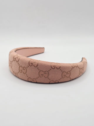Gucci Beige GG Monogram canvas wide headband