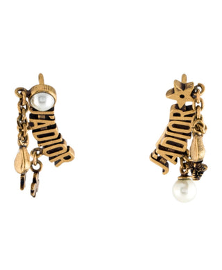 Christian Dior Gold-tone J'Adior Faux Pearl Drop Earrings