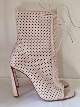 Christian Louboutin Beige perforated leather Gladiator boots 39.5 sz