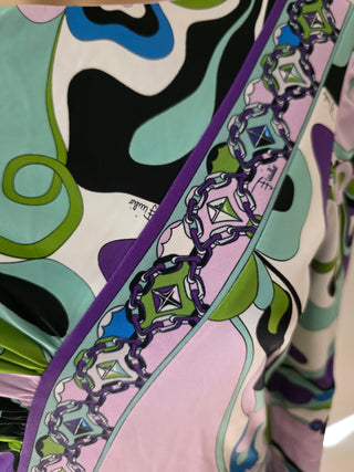 Emilio Pucci Blue Printed Knee-Length Dress S sz