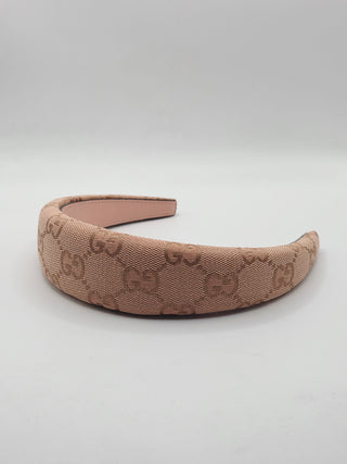 Gucci Beige GG Monogram canvas wide headband