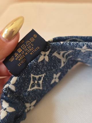 Louis Vuitton Blue LV Monogram Denim Bandeau Headband one size