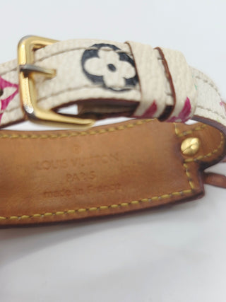 Louis Vuitton White LV Monogram Address ID Wrap Bracelet