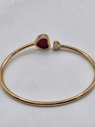 Chopard 18K Diamond & Ceramic Happy Hearts Cuff