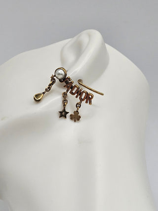 Christian Dior Gold-tone J'Adior Faux Pearl Drop Earrings