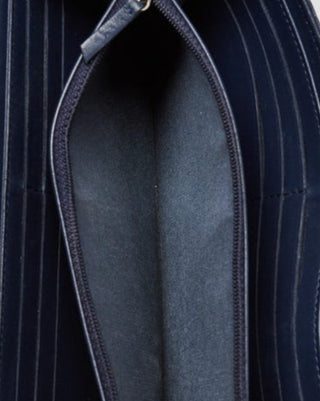 Chanel Blue Camellia Embossed Lambskin Leather L Flap Wallet