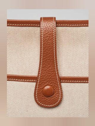 Hermès Gold Toile Canvas Evelyne II GM Bag