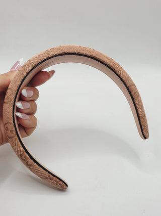 Gucci Beige GG Monogram canvas wide headband