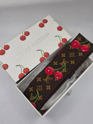 Louis Vuitton Brown LV X TM Silk Monogram Cerises Bandeau