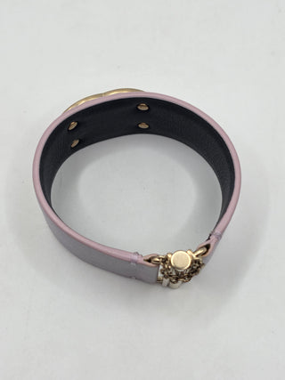 Chanel Metallic Purple Leather Interlocking CC Wrap Bracelet