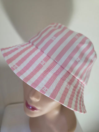 Chanel Pink Interlocking CC Logo Printed bucket hat M sz