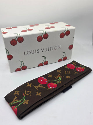 Louis Vuitton Brown LV X TM Silk Monogram Cerises Bandeau