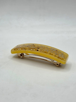 Louis Vuitton Gold-tone Yellow Resin Monogram Inclusion Hair Clip