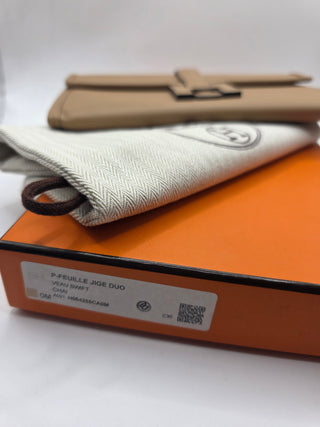 Hermès Beige leather 2021 Jige Duo Wallet
