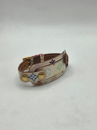 Louis Vuitton White LV Monogram Address ID Wrap Bracelet