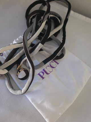 Emilio Pucci Brown White Printed Midi Length Dress US 8