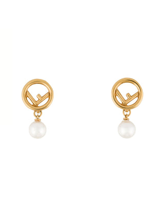 Fendi Gold-tone Faux Pearl F Is Fendi Earrings