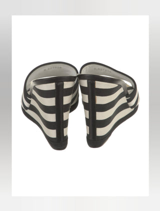 Chanel Black multicolor Interlocking CC 2010 Slides wedges 41 sz