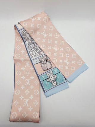 Louis Vuitton light pink multicolor LV Monogram Silk Bandeau