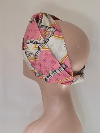 Gucci Beige pink multicolor GG Patterned Headband M sz