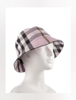 Burberry Pink multicolor Plaid print bucket hat
