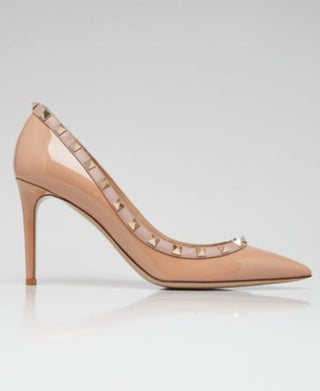 Valentino Beige Patent Leather Rockstud Heels 40 sz