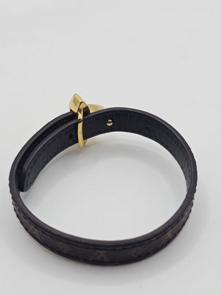 Louis Vuitton Brown LV Monogram Leather Mini Flowergram Bracelet