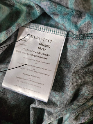 Emilio Pucci Green Animal Print long-sleeved top 6 US sz