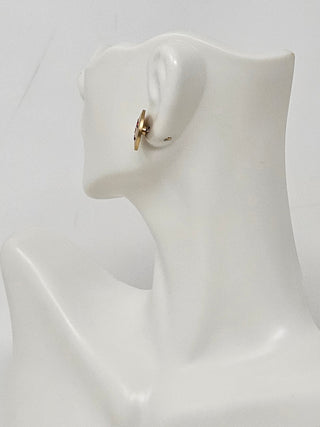 Chanel Gold-tone Strass Interlocking CC Stud Earrings