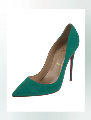 Christian Louboutin green suede So Kate Pointed-Toes pumps 41 sz