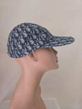 Christian Dior Blue Oblique Diorissimo Logo Baseball Cap S sz