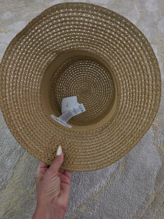 Christian Dior Beige Straw logo embellished sun hat 58 sz